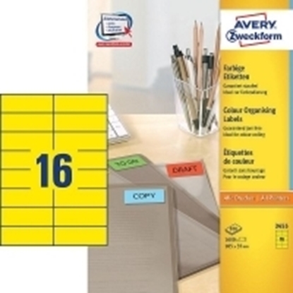 Picture of A4 Labels Yellow Color 105mm X 37mm 2 X 8