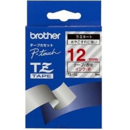 Picture of Brother Clear / Red 12 mm Laminated tape