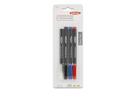 Picture of CD - Marker, Black, Blue, Red + Eraser 4-Pack