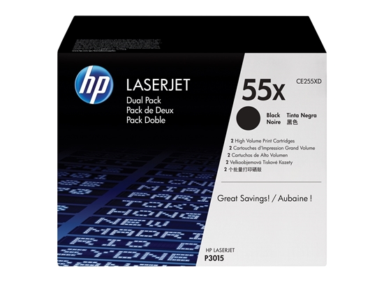 Picture of HP #55XD Dual Pack High Black toner for P3015