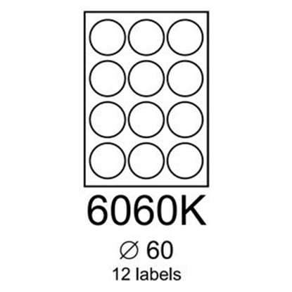 Picture of Rayfilm  Labels A4 60X60mm Round