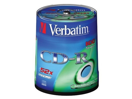 Picture of Verbatim Spindle 100 CDs Crystal Extra Protec