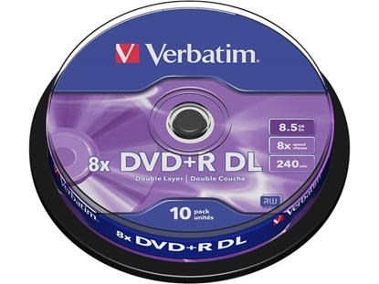 Picture of Verbatim Double Layer  DVD+R 8.5GB Spindle 10