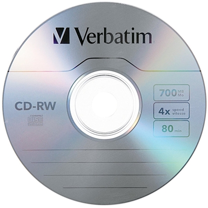 Picture of Verbatim Rewritable CDs 700MB /80 Min