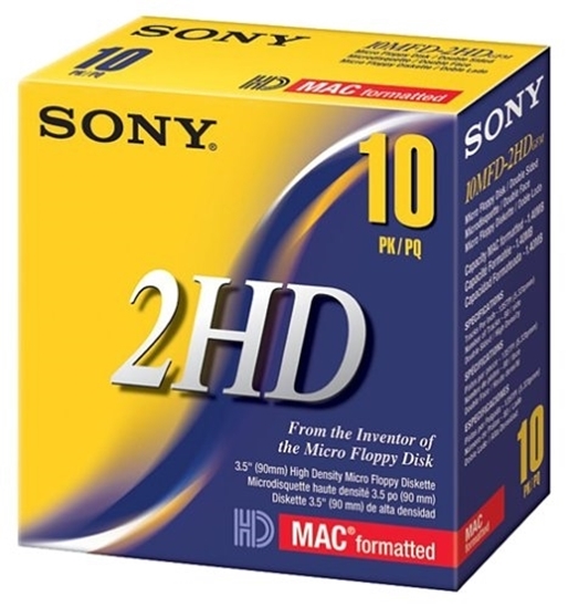 Picture of 3.5 High Density SONY Diskettes Mac