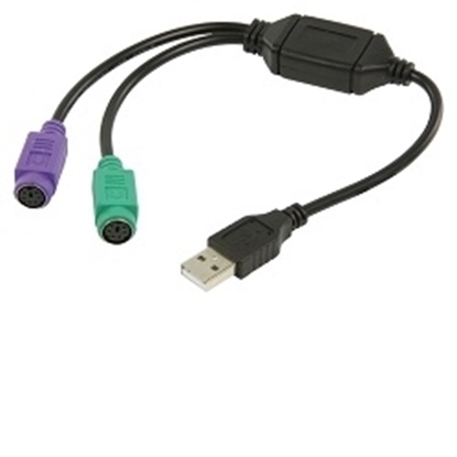 Picture of 0.30 M  USB 2.0 A Male to 2 x PS2 Female