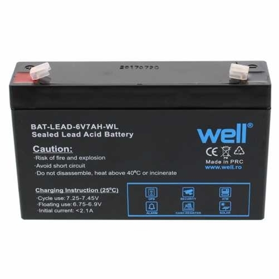 Picture of Battery-Well   Lead Acid 6V7AH